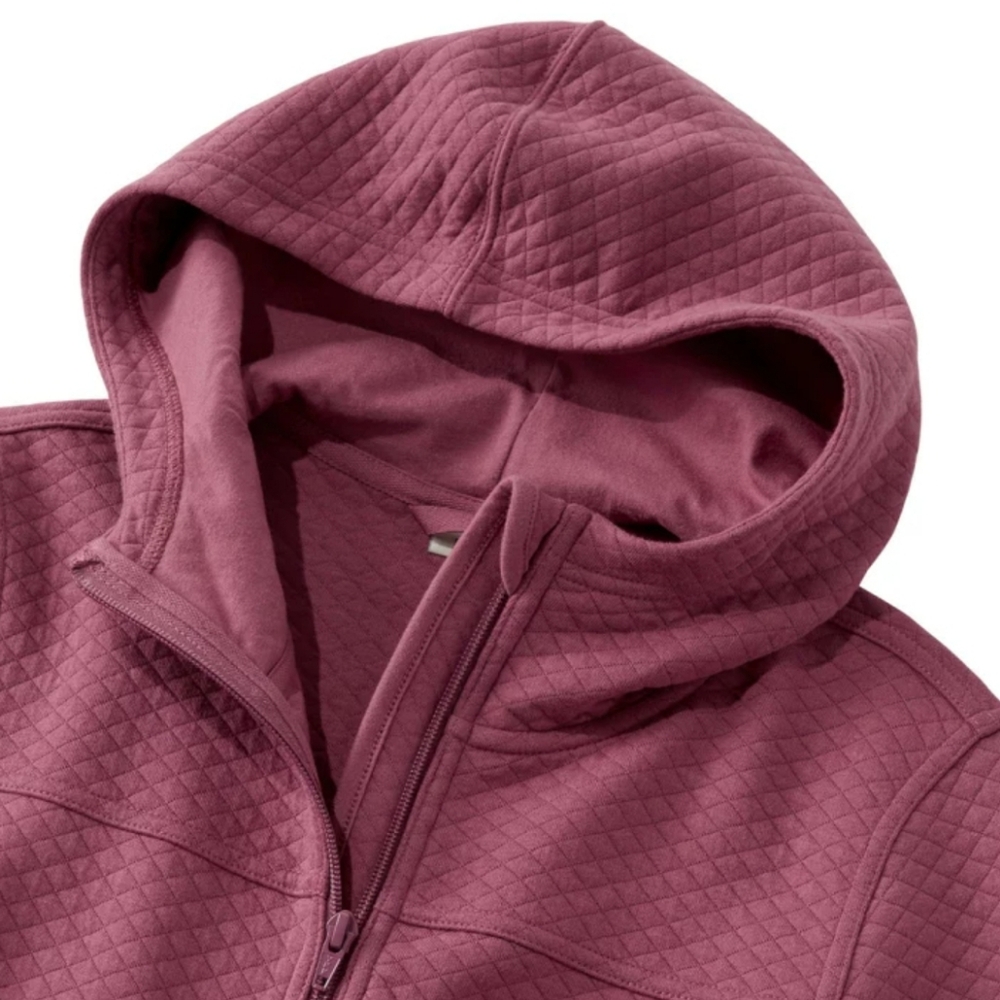 L.L. BEAN Women's Soft Cozy Light‎ Quilted Hooded Tunic Jacket Mauve Medium - Picture 14 of 16